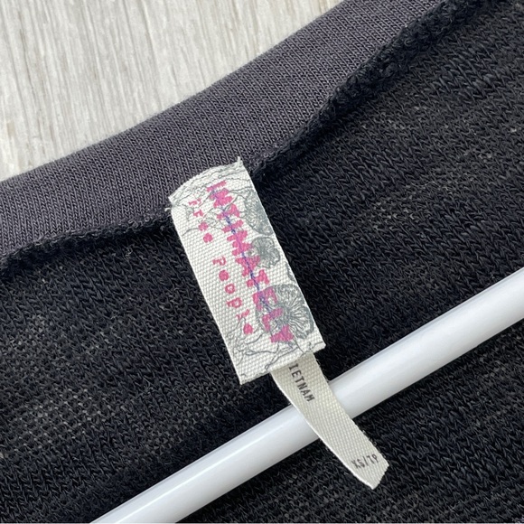 Free People Top weekends layer tee Black (xsmall) sheer whimsygoth witchy boho - Picture 2 of 10